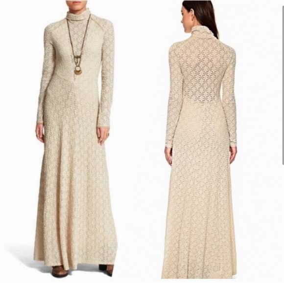 Free People Ivory Lace Maxi Dress - Picture 1 of 16